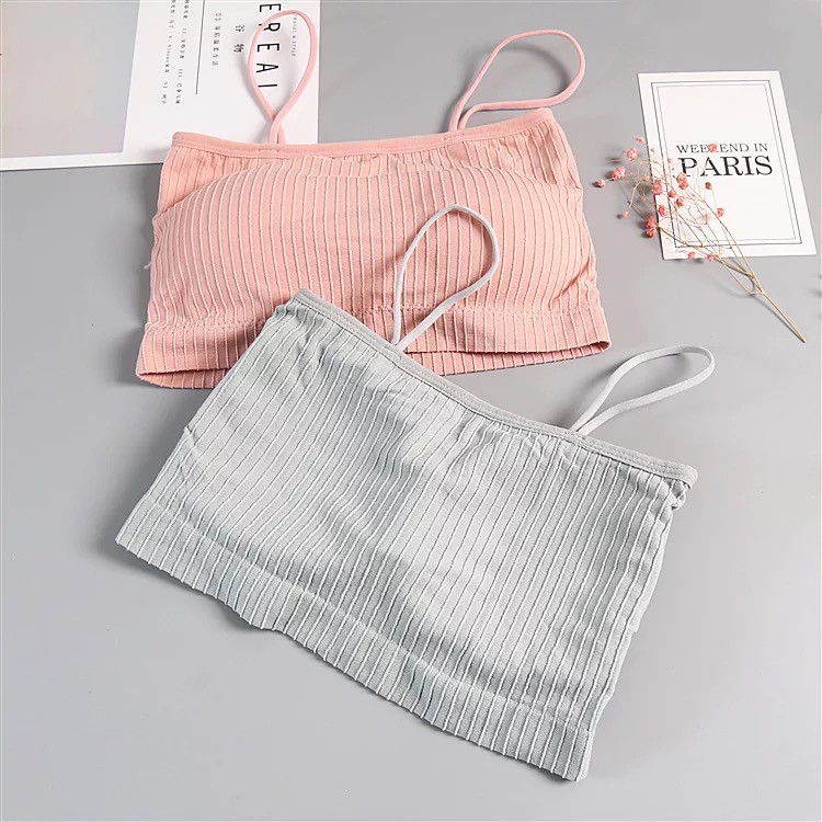 Áo lót bra cotton len tăm 2 dây mouse mõng 0371