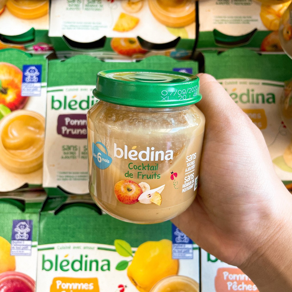 Hoa quả nghiền Bledina lọ 130g (Pháp) cho bé từ 4/6m+