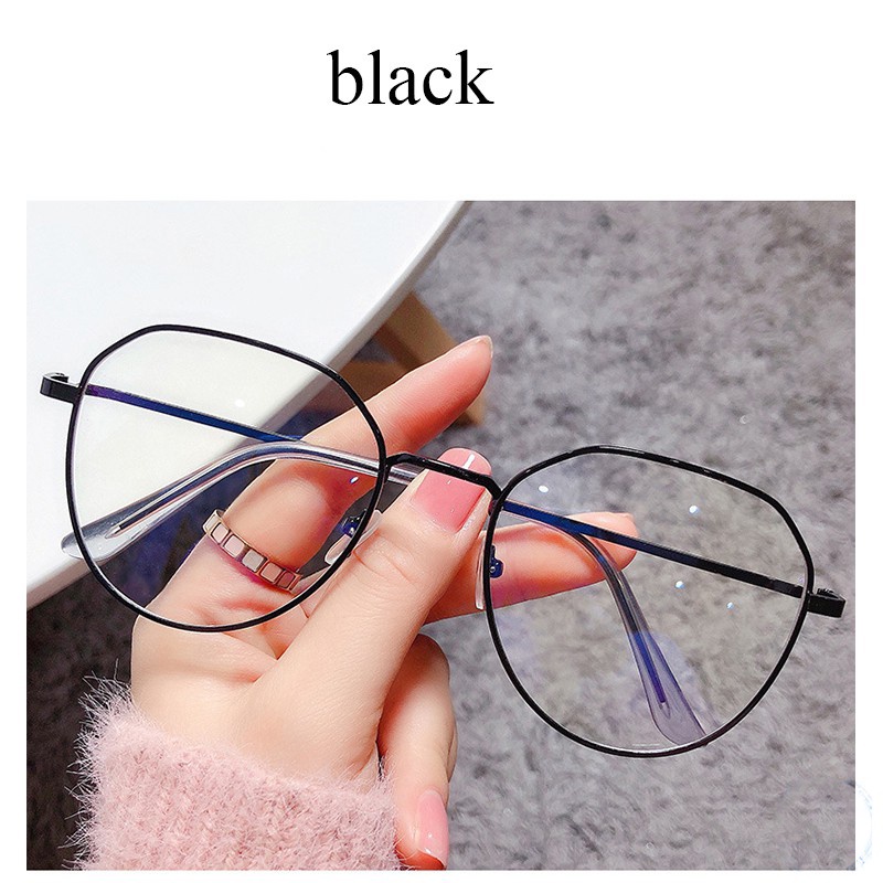 (KIQI-FASHION) COD Kính Chống Bức Xạ Gọng Kim Loại Phong Cách Hàn Quốc Mới Cho Nam Và Nữ