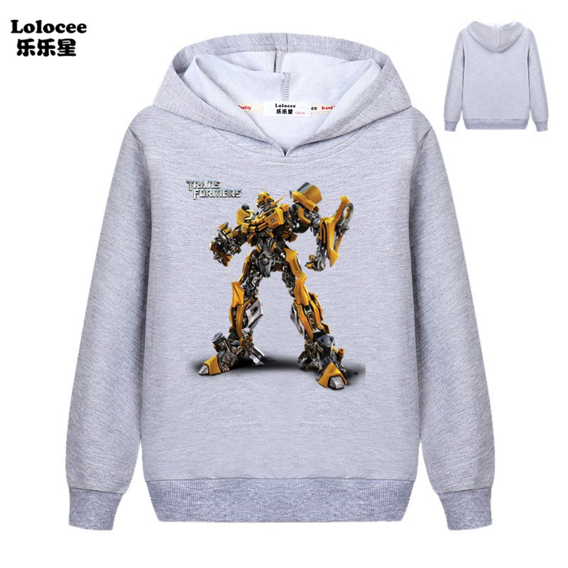 TRANSFORMERS Áo Hoodies Có Nón Dài Tay In Hình Bumblebee Cho Bé Trai