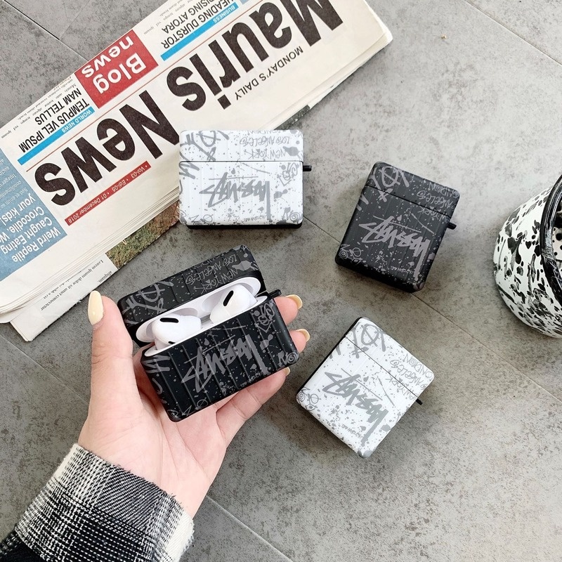 STUSSY Vỏ Bảo Vệ Hộp Sạc Tai Nghe Bluetooth TWS AirPods 1 2 3 Pro Apple AirPods 3 Họa Tiết graffiti Thời Trang