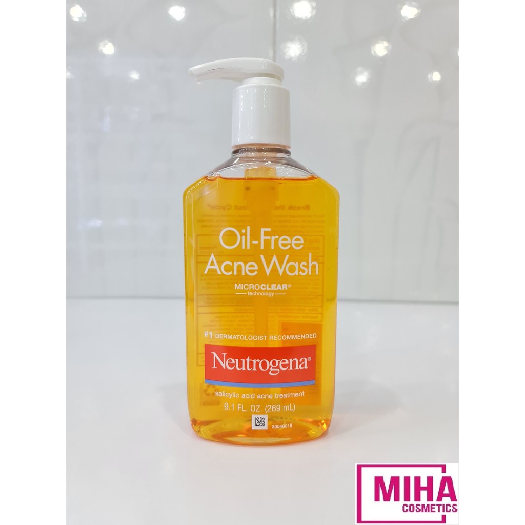 Sữa Rửa Mặt Dạng Gel Kiềm Dầu Ngừa Mụn Neutrogena Oil Free Acne Wash 269ml USA
