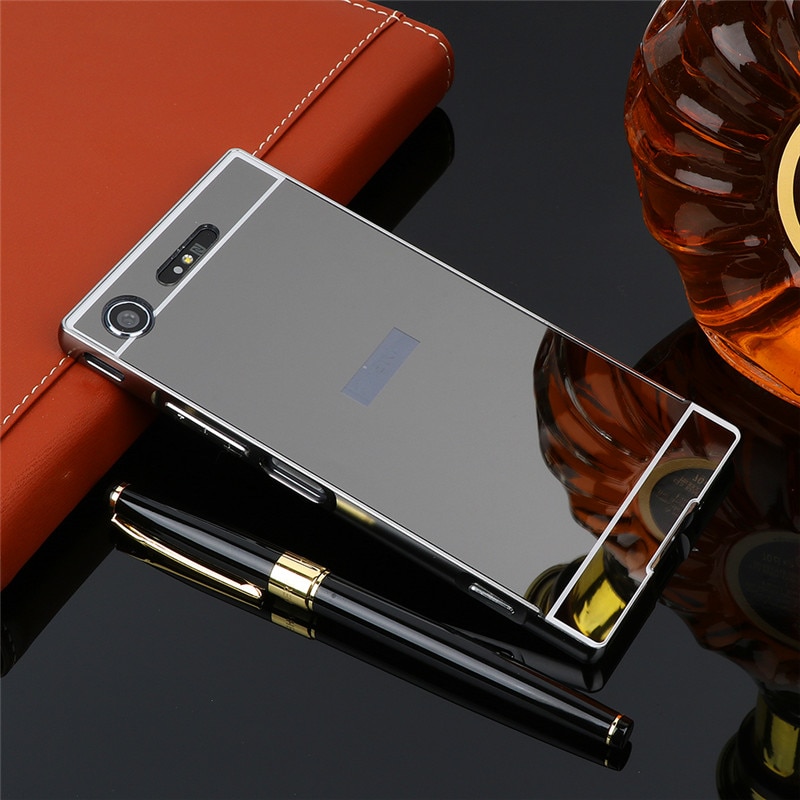 Ốp Điện Thoại Cứng Viền Kim Loại Mạ Gương Cho Sony Xperia XZ1 XZ2 Z Z1 Z2 Z3 Z4 Z5 Premium Compact