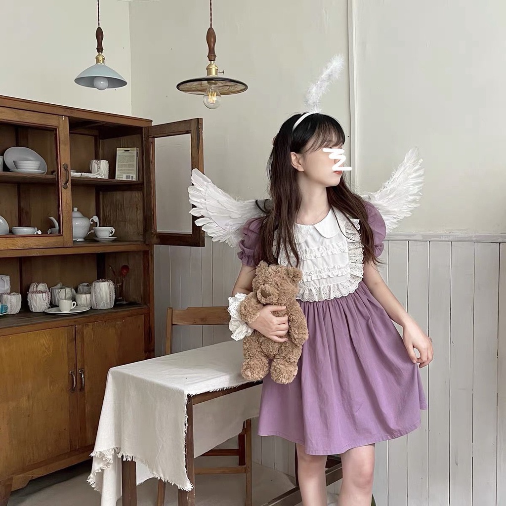Váy babydoll Đầm Dáng Chữ a Tay Phồng Cổ Búp Bê Mềm Mại Phong Cách Nhật Bản Thời Trang Mùa Hè Cho Nữ
