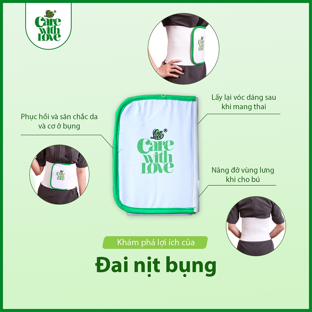 Đai Nịt Bụng CARE WITH LOVE Giảm Eo &amp; Mỡ Bụng Loại Dán Waist Band