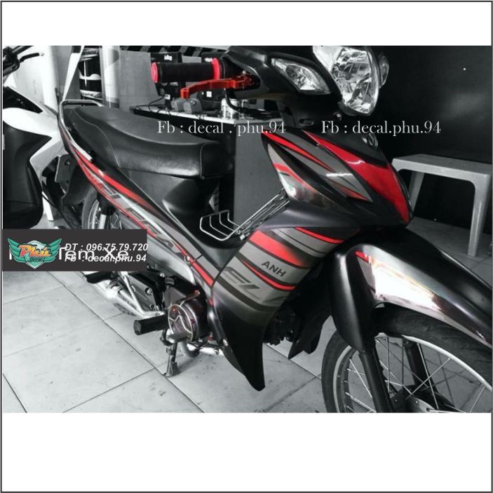 Tem Elegant đỏ đen nhám rời (V)