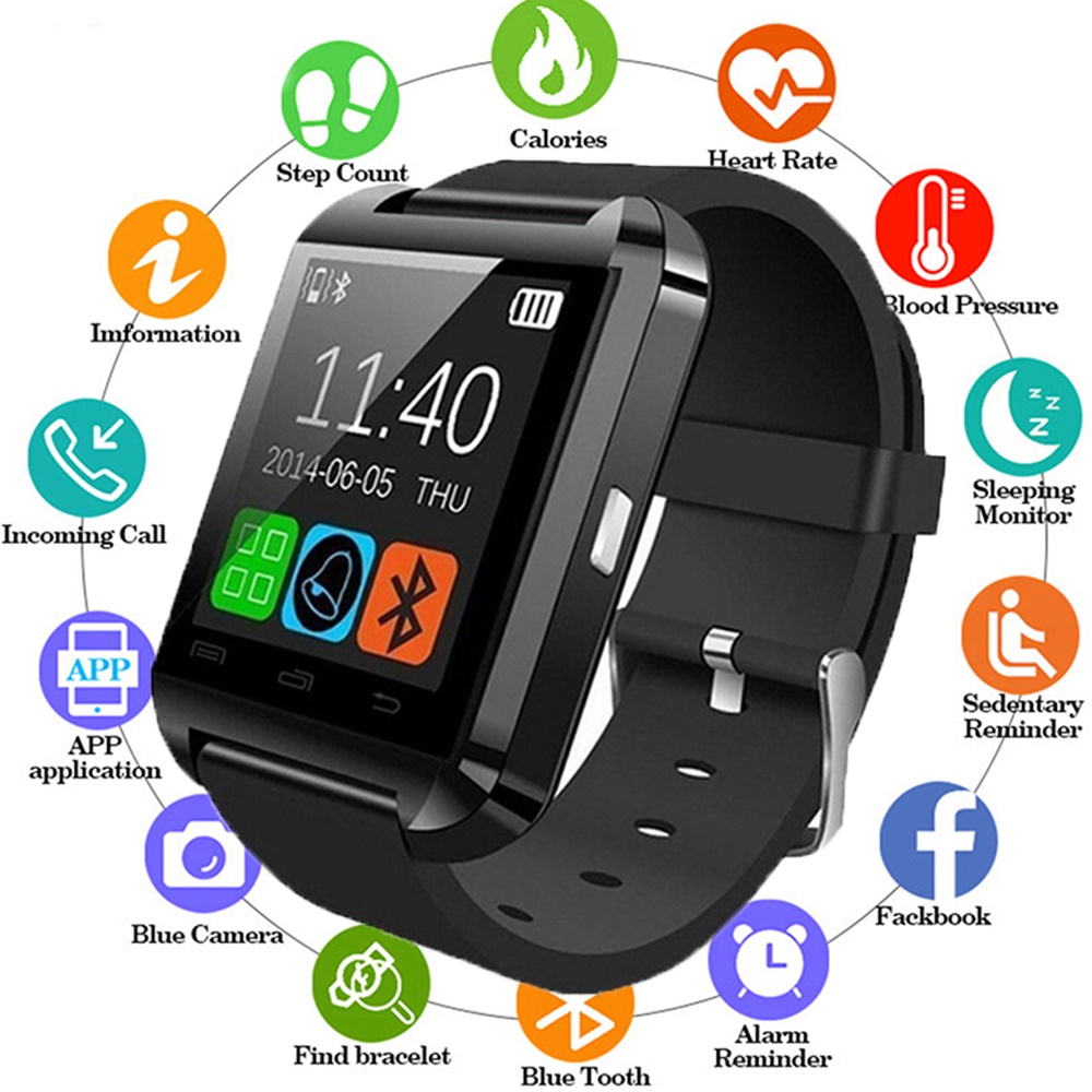 Đồng Hồ Thông Minh U8 Kết Nối Bluetooth Hỗ Trợ Theo Dõi Sức Khỏe