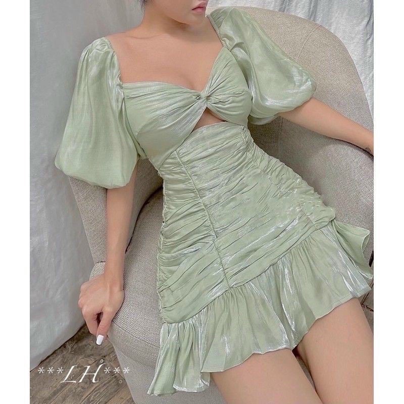 Đầm nữ đuôi cá dạo phố dự tiệc vải may 2 lớp màu Xanh Mint siêu xinh