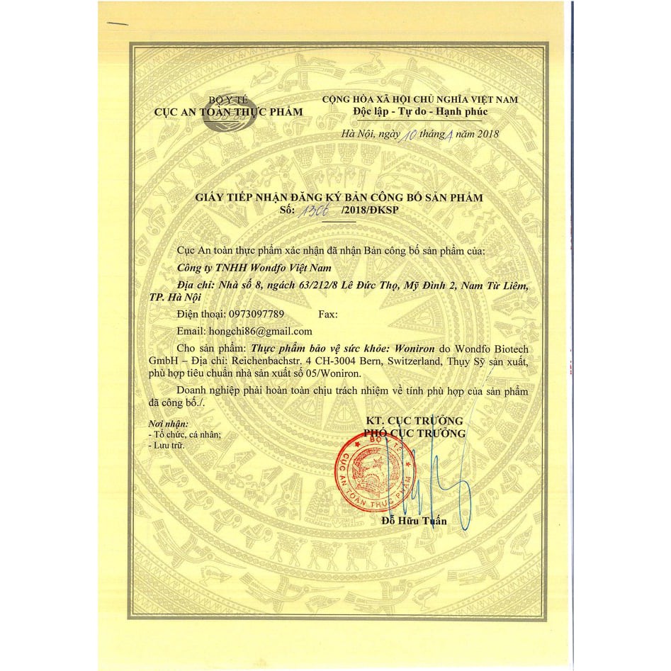 Bổ sung sắt hữu cơ WONIRON ⚡ Hàng Đức nhập khẩu ⚡ Không gây nóng trong, táo bón