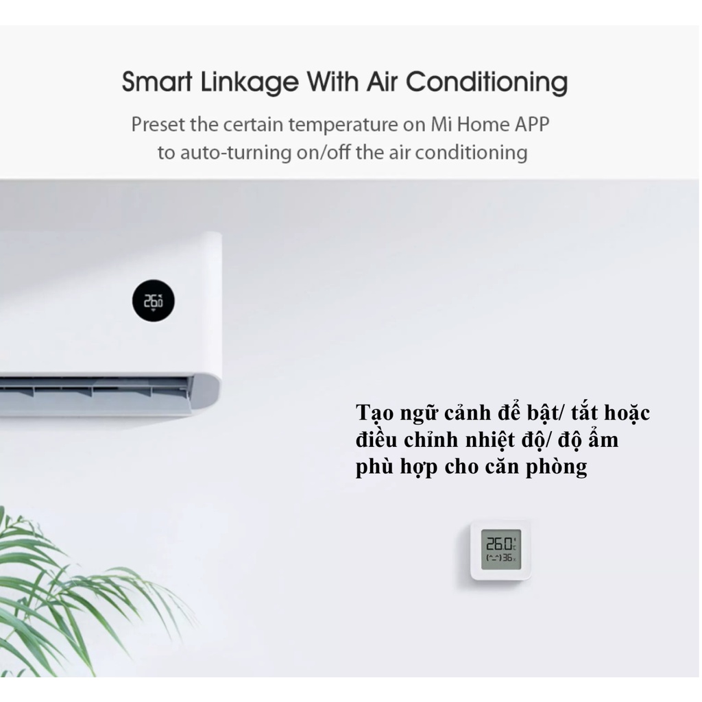 Cảm biến nhiệt độ, độ ẩm Xiaomi, kết nối Bluetooth, dùng App Mihome