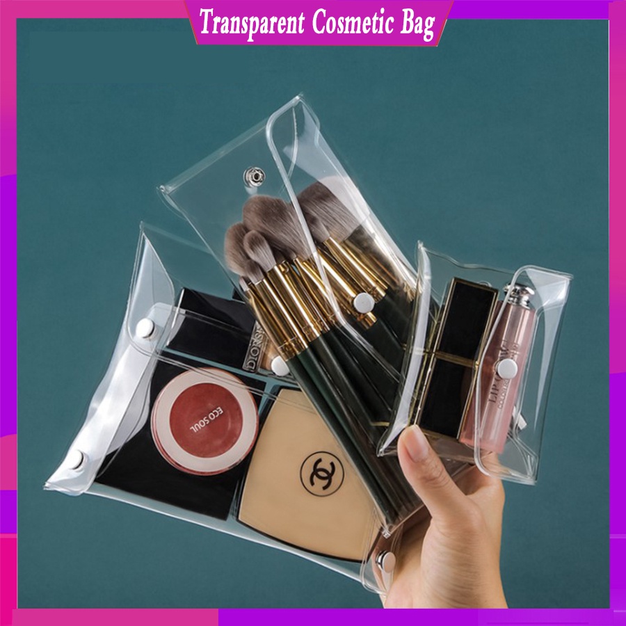 Túi Nhựa PVC Trong Suốt Đựng Cọ Trang Điểm Tiện Dụng