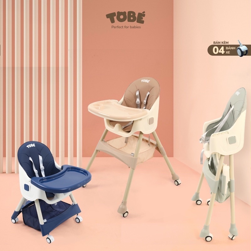Ghế Ăn Dặm Ricard Pro chính hãng ToBé phiên bản hiện đại tiện lợi và an toàn cho bé  (Kèm 4 bánh xe)