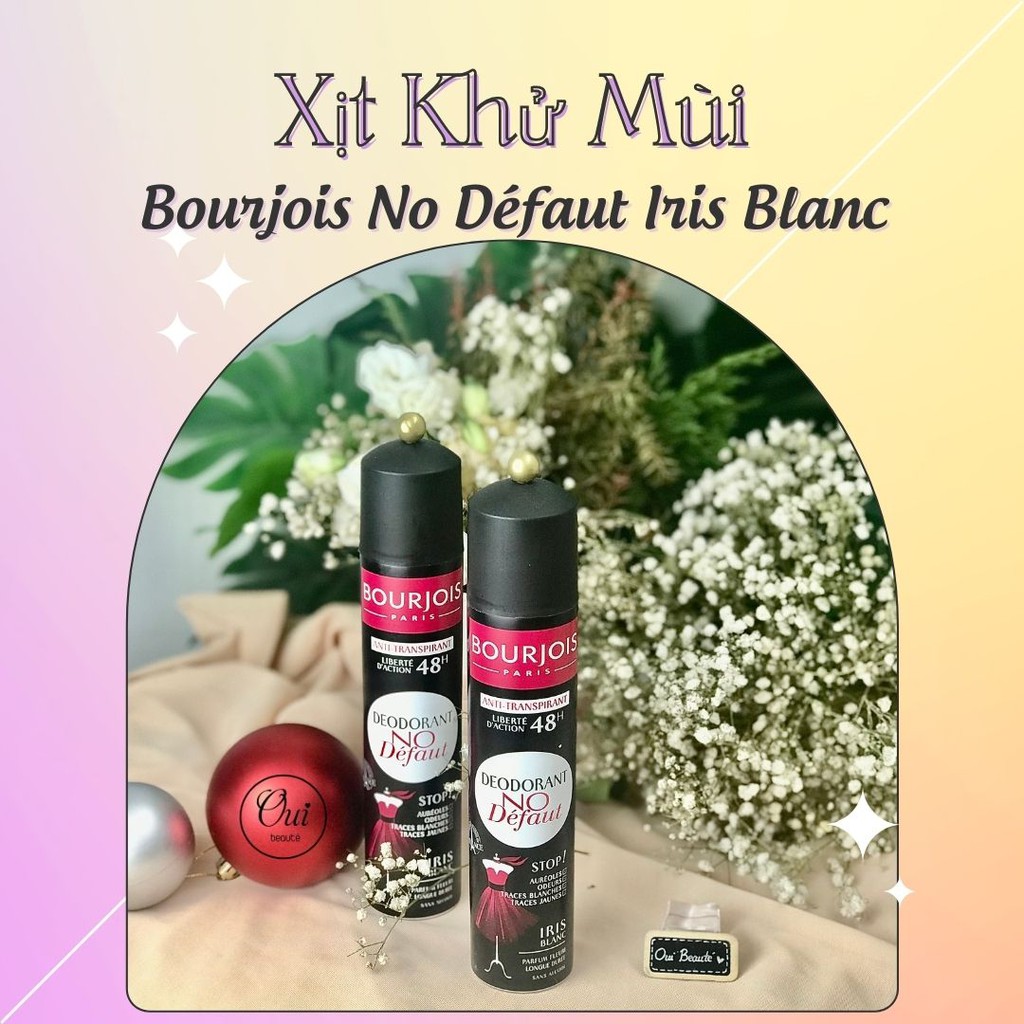 Xịt Khử Mùi Bourjois No Défaut Iris Blanc, Xịt thơm body dành cho nam nữ 200ml Ouibeaute