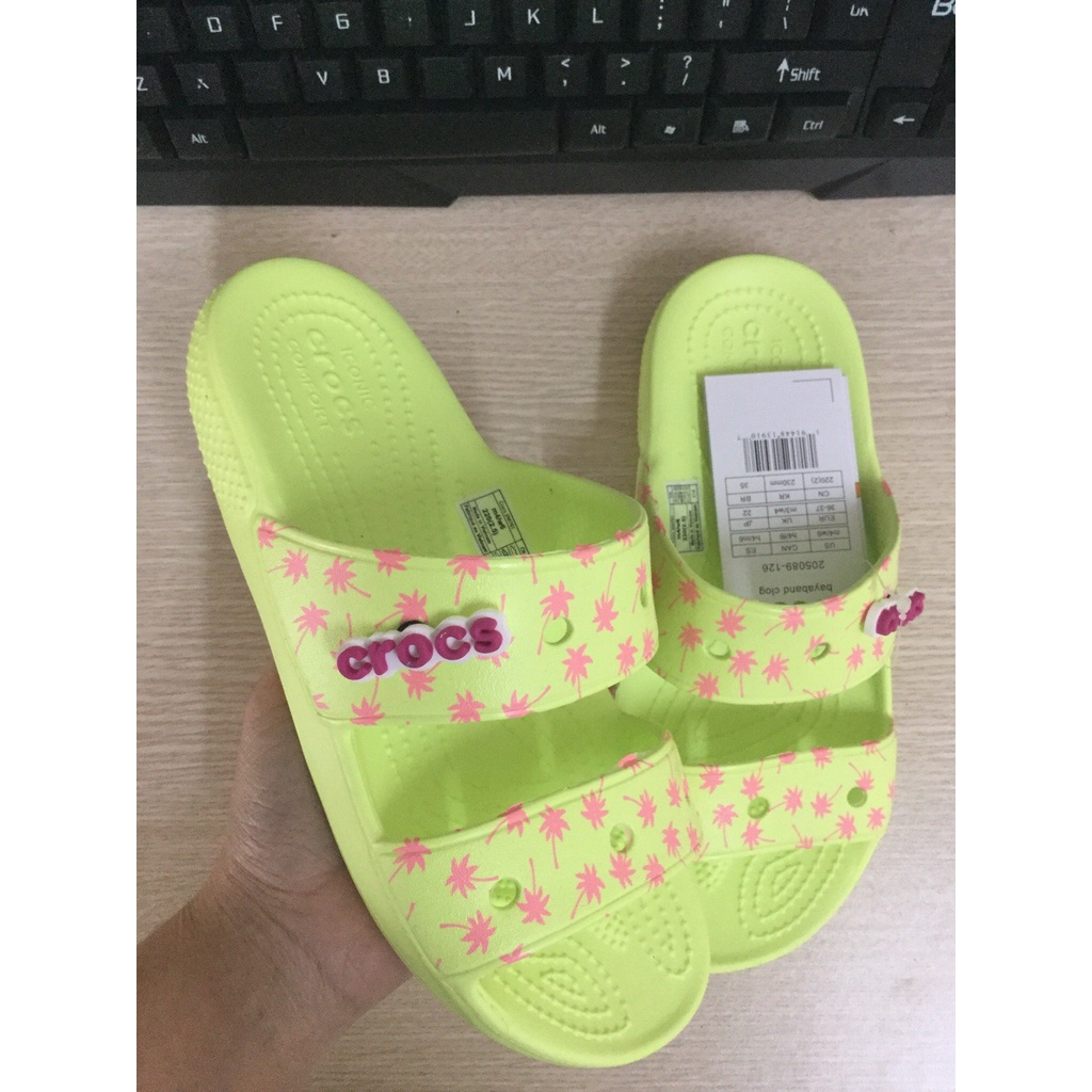 CROCS - Dép Lê classic 2 quai họa tiết nam nữ, PB106 - p1