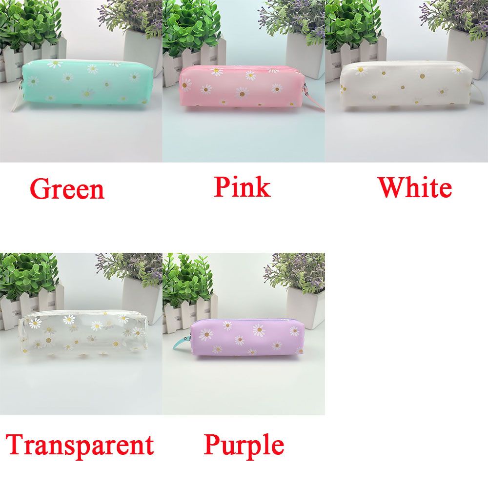 Túi Đựng Bút Chì Màu Kẹo Trong Suốt Hình Hoa Cúc Nhiều Màu Dễ Thương