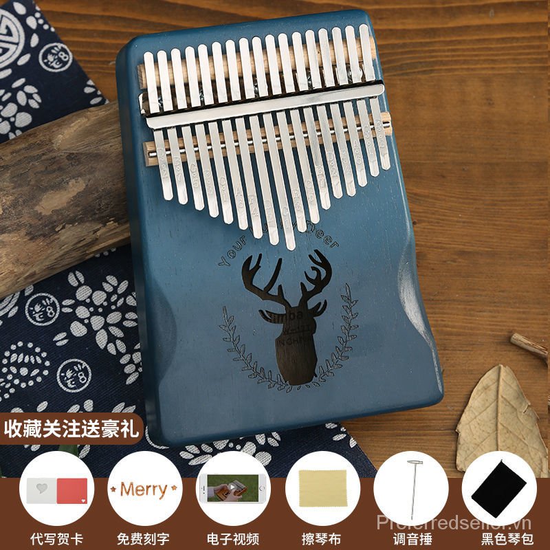 Thumb Piano Kalimba17Sound Beginner Student Five Finger Piano21Music Veneer Portable Musical Instrument Finger Piano Ancient Style MCEA