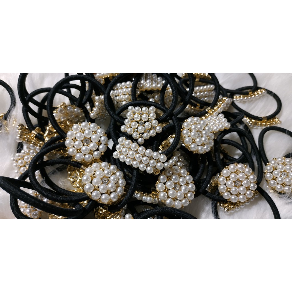 Dây buộc tócGIADUNGTONGKHO1Dây buộc tóc đính hạt Nơ buộc tóc kiểu dáng xinh xắn phong cách Hàn Quốc dành cho nữ