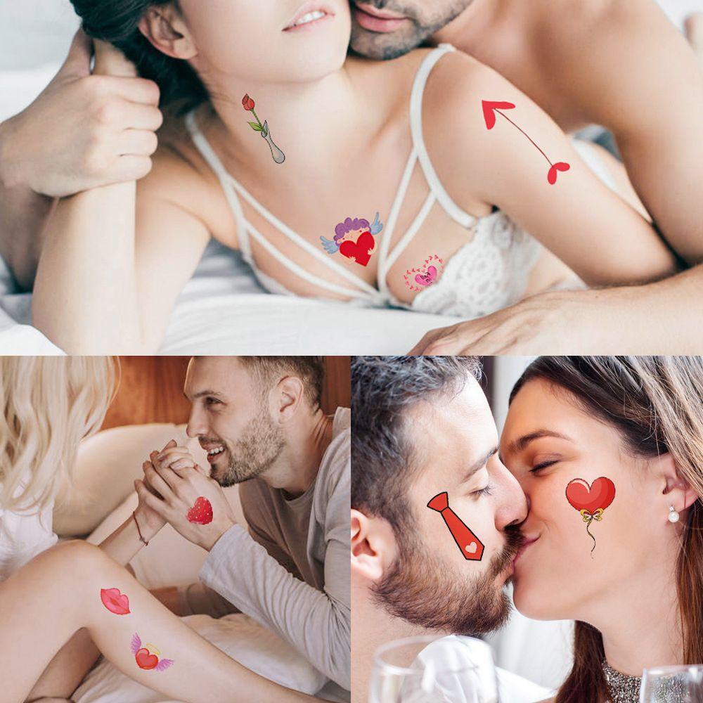 Hình Xăm Dán Tạm Thời Họa Tiết Trái Tim Nhiều Màu Sắc Chống Nước Dùng Một Lần Thích Hợp Làm Quà Tặng Kỷ