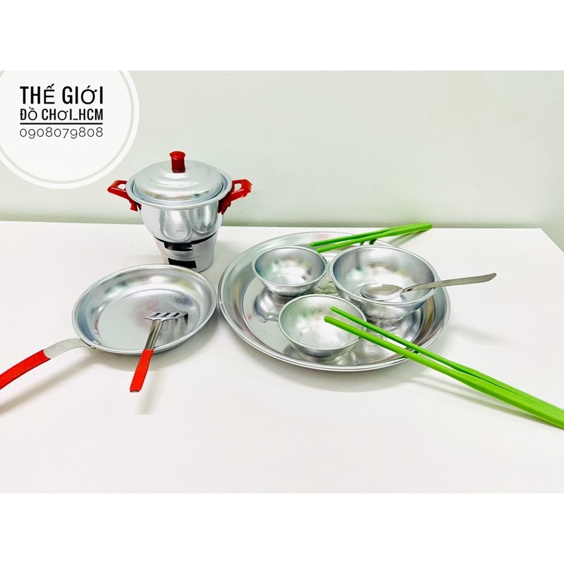 [HOT- 12 MÓN NỘI TRỢ] Bộ đồ chơi bằng nhôm dành cho các bé nấu ăn thích làm bếp/nội trợ