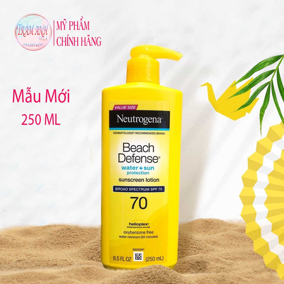 Kem chống nắng Neutrogena Beach Defense Sunscreen Lotion Broad Spectrum SPF 70 (198ml)