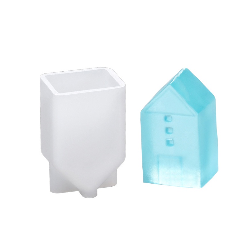 Khuôn silicone mềm đúc epoxy hình ngôi nhà trang trí nhà cửa
