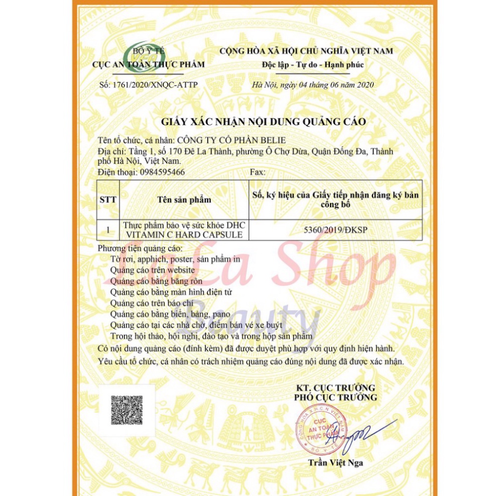 Viên Uống Vitamin C DHC Nhật Bản - Trắng da, mờ thâm liệu trình 30 ngày, 60 ngày
