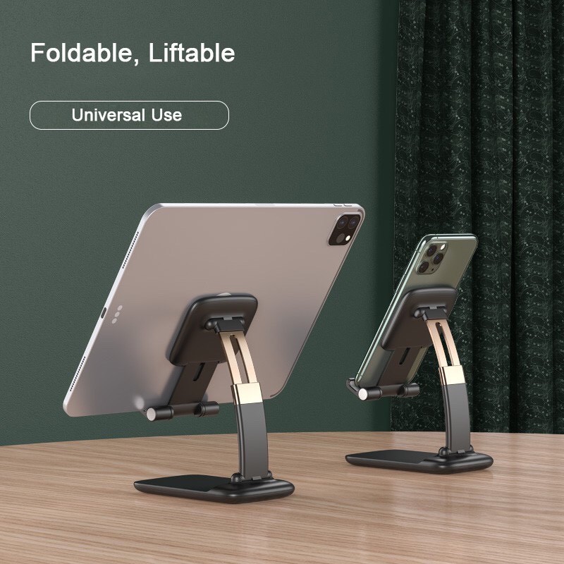 [SIÊU HOT] Giá đỡ điện thoại để bàn bằng kim loại có thể điều chỉnh và gập lại dùng cho iPhone iPad