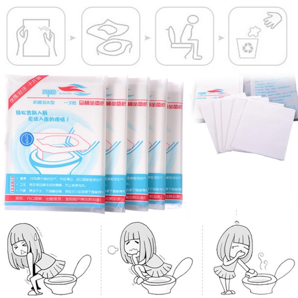 Set đệm giấy lót bệ ngồi toilet sử dụng một lần kích thước kháng khuẩn