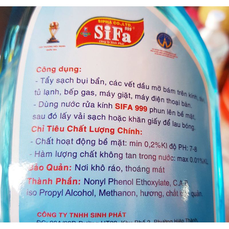 Nước Lau Kính Đa Năng SIFA Net 650ml