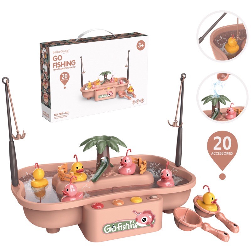 Bộ đồ chơi câu cá, câu vịt dưới nước có phát nhạc cho bé (hàng cao cấp, mẫu mới 2020)