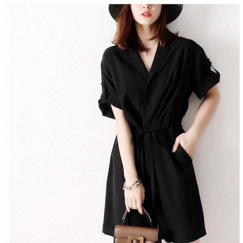💎Jumpsuit Ngắn Đen Cổ Vest- Đồ Bay Đẹp Dễ Thương Cá Tính Năng Động Chất Lượng Tốt