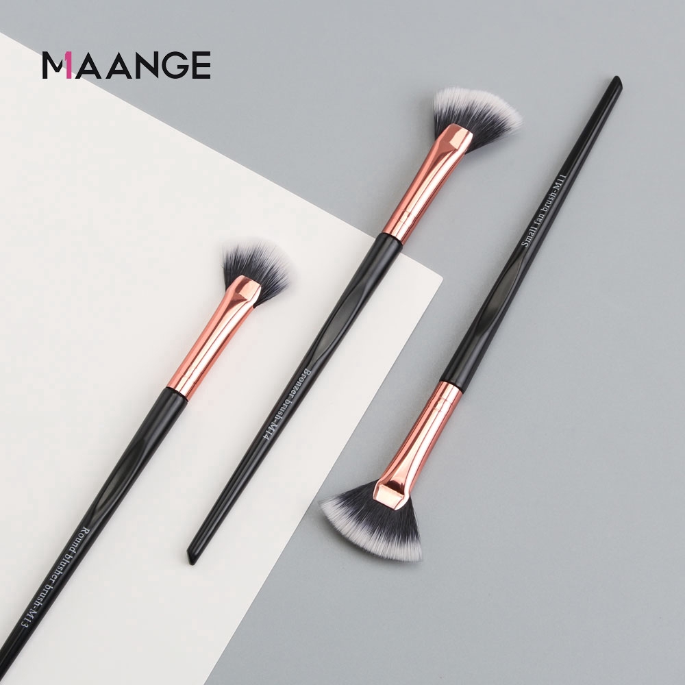 Set 3 Cọ Trang Điểm MAANGE Quạt Cỡ Nhỏ Kiểu Dáng Tiện Dụng