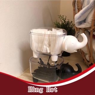 (Mới) Hộp đựng tăm bông/bông tẩy trang nhỏ xinh hình chú voi dễ thương tiện dụng cho hộ gia đình