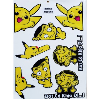 DECAL NỔI TRANG TRÍ XE PIKACHU