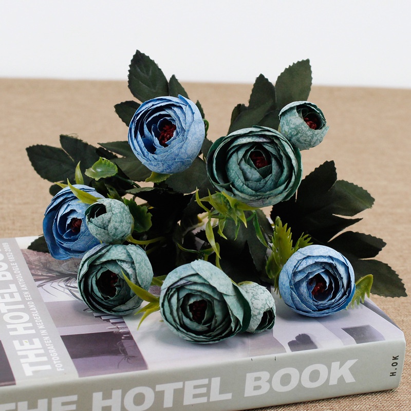 Set 9 hoa hồng giả phong cách cổ điển dùng để trang trí nội thất / tiệc cưới