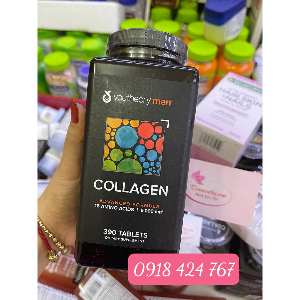 collagen men,colagen men 390 viên-collagen youtheory men type 1 2 3