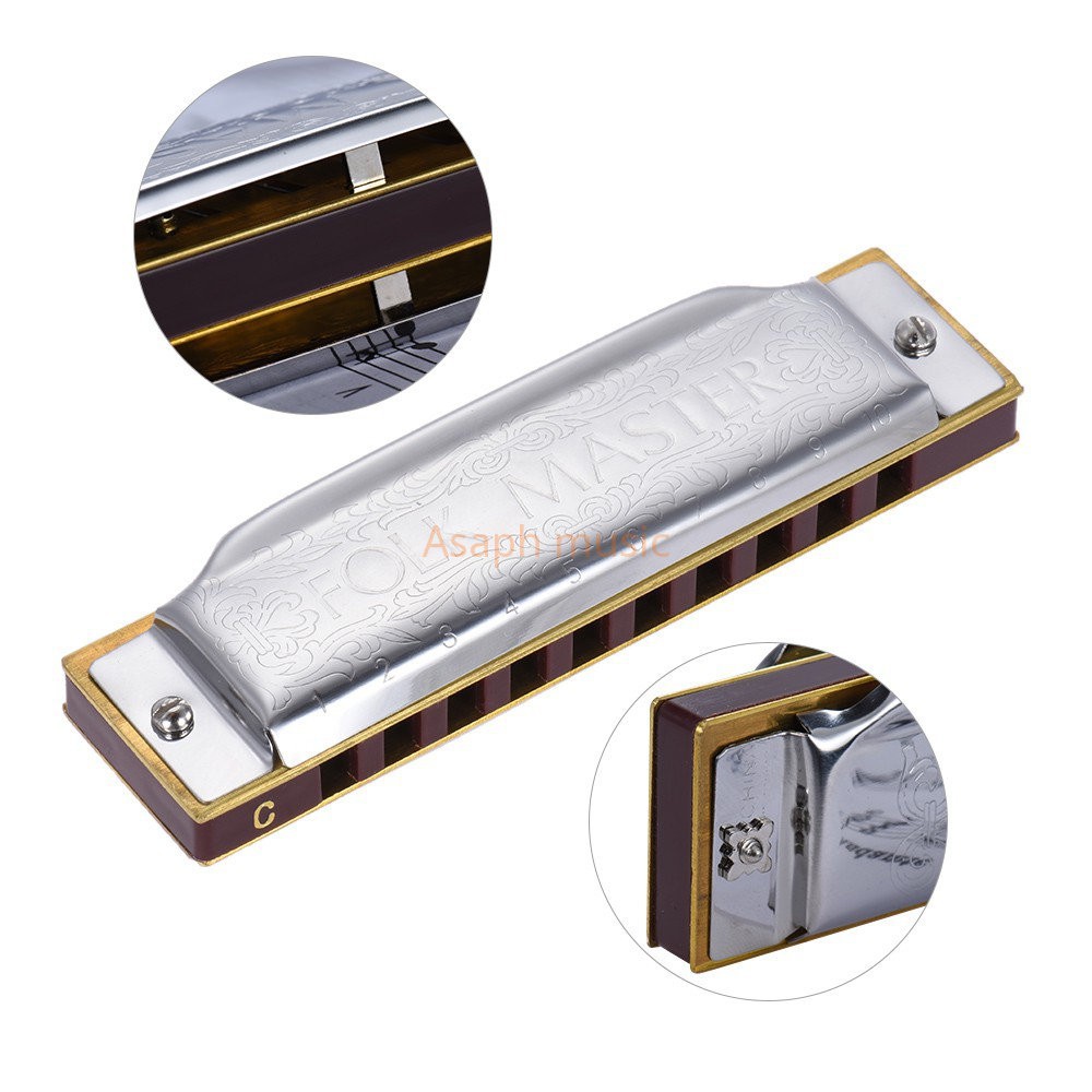 Kèn Harmonica Suzuki 1072-C Folkmaster 10 lỗ tiêu chuẩn 20 tông cho học sinh/ người mới tập chơi