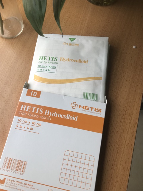 Gạc Hydrocolloid HETIS Hydrocolloid size 10x10cm (Hộp 5 miếng)