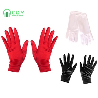 Găng Tay Chống Nắng Vải Satin Màu Đỏ Cho Nữ