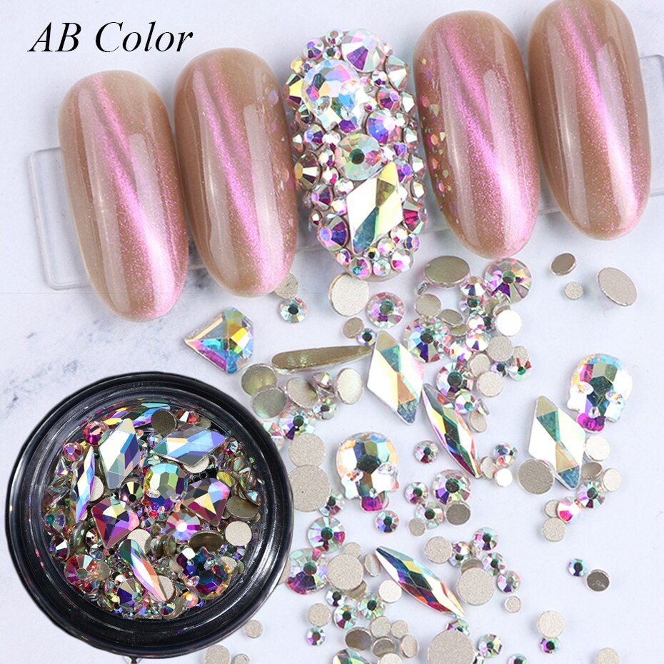 Hộp đá đính 3D trang trí móng tay nghệ thuật