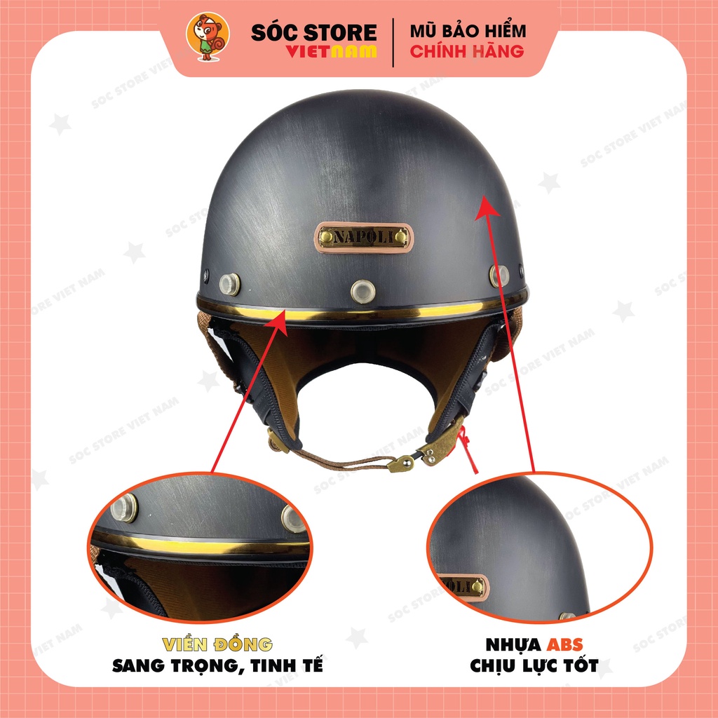 Mũ bảo hiểm nửa đầu Pug Version Harley, nón bảo hiểm 1/2 Sóc Store Vietnam chính hãng