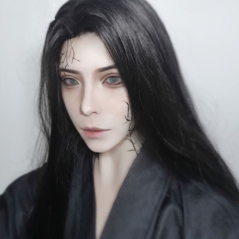 Tóc giả cosplay NỮ, Nam -  Màu TRẮNG bạch kim, ĐEN dài 70cm - Tóc giả nam cosplay cổ trang
