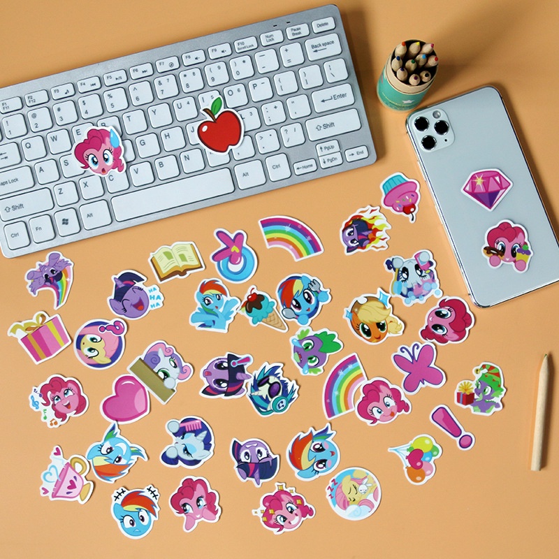 Bộ 10/40 Sticker Chống Thấm Nước Hình Hoạt Hình My Little Pony Dễ Thương