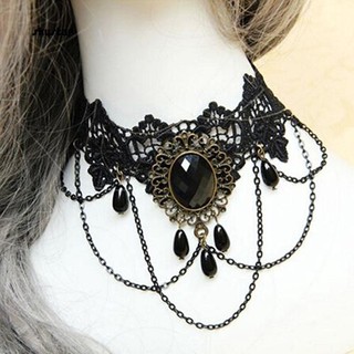 Vòng cổ choker màu đen phong cách cổ điển