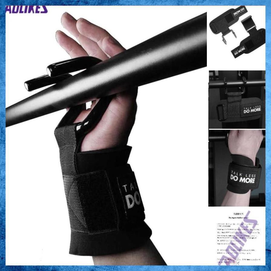 Dây cuốn cổ tay có móc thép nâng tạ, tập gym đu xà tại nhà hoặc tâp xô vai - AOLIKES AL 7642 - 1 đôi