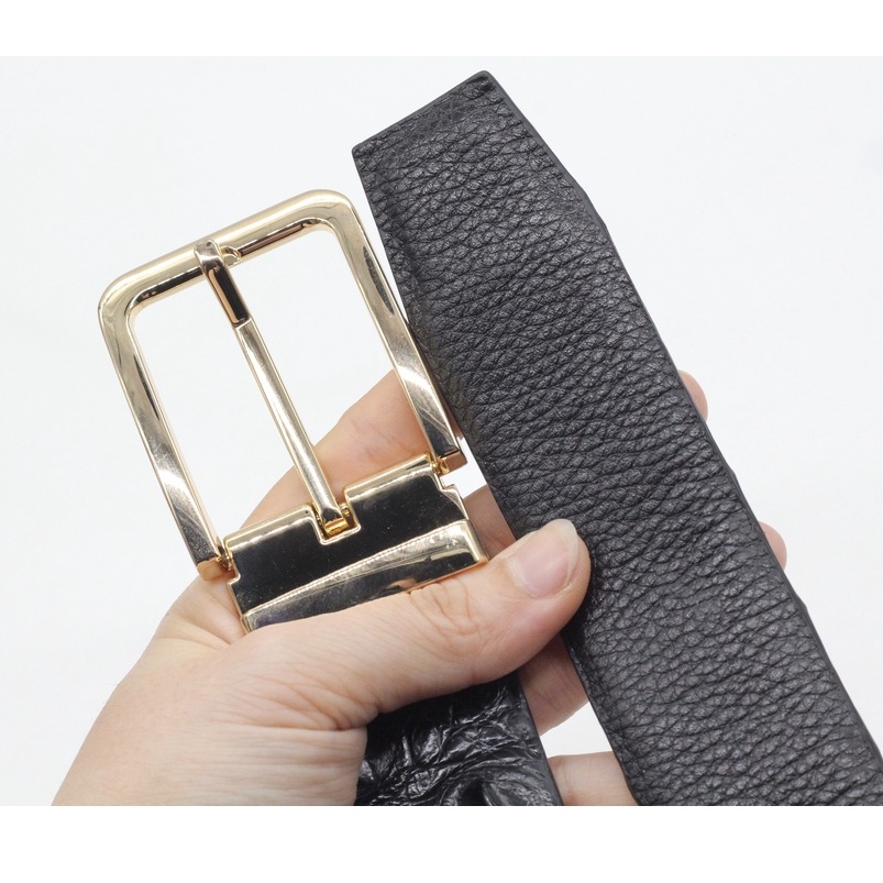 Dây Nịt Nam, Dây Thắt Lưng Gai Da Cá Sấu Bản 3.8cm Bản Liền Không Nối Sản Phẩm Kèm Mặt Khóa Kim Cài Cao Cấp BH 12 Tháng