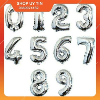 Bóng bay số 0 - 9 16inchs màu bạc - RẺ VÔ ĐỊCH