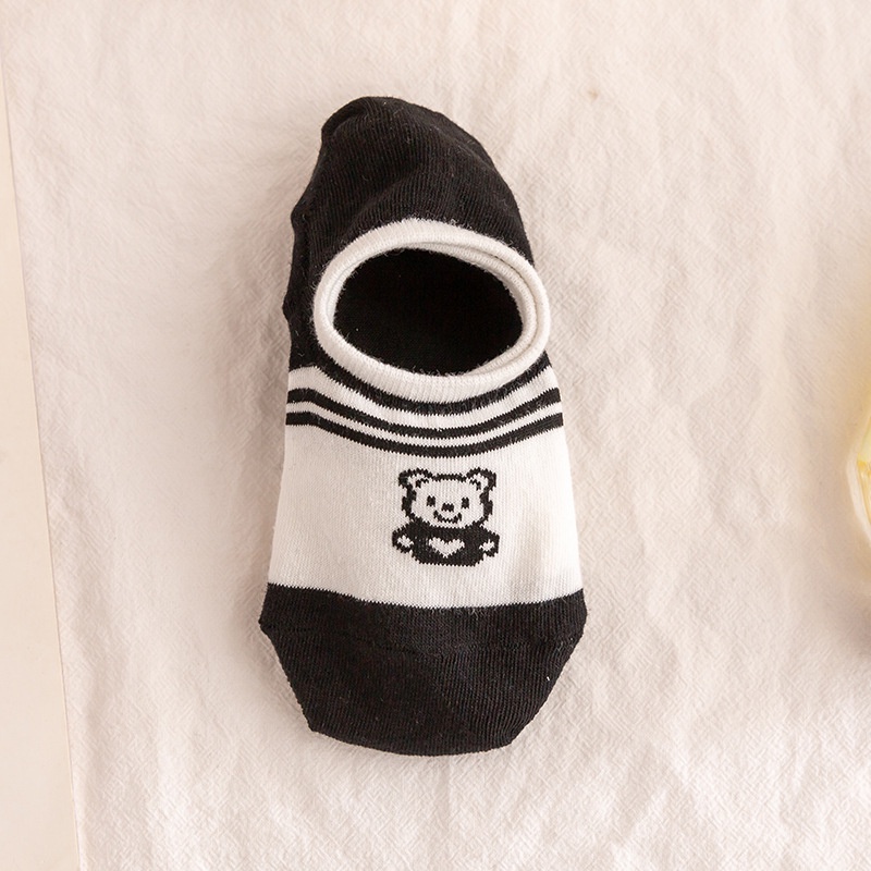 Vớ Cotton Cổ Ngắn In Hình Chú Gấu Dễ Thương Thời Trang Mùa Hè Cho Nữ