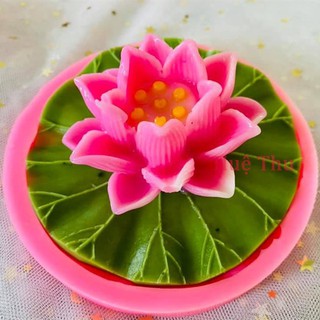 Khuôn silicon hoa Sen trung 8cm đổ tạo hình bánh rau câu 3D, 4D