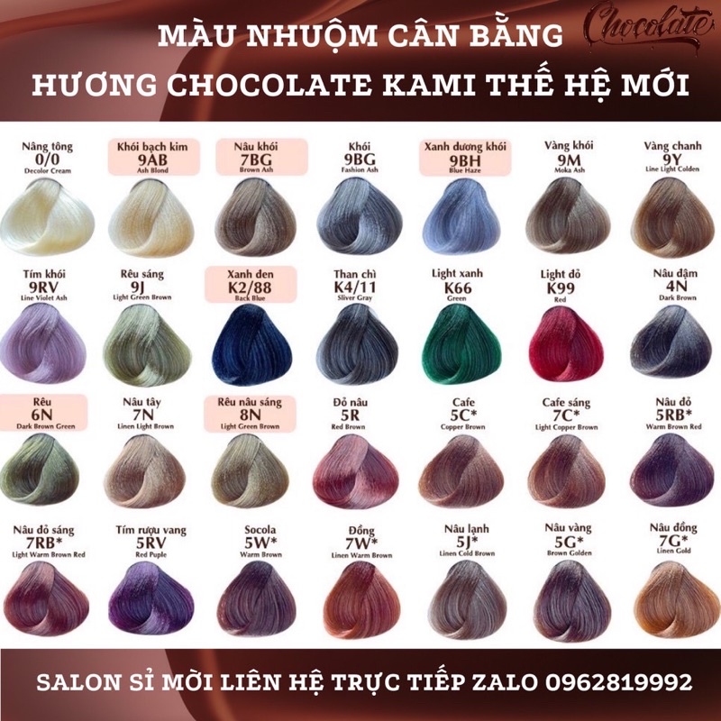 Thuốc nhuộm tóc Kami cân bằng, phủ bạc(không kèm trợ nhuộm)